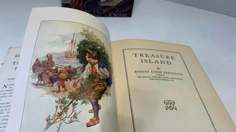 View 2 of VINTAGE "TREASURE ISLAND" BY ROBERT LEWIS STEVENSON AND "RIDE WITH ME" BY THOMAS COSTAIN
