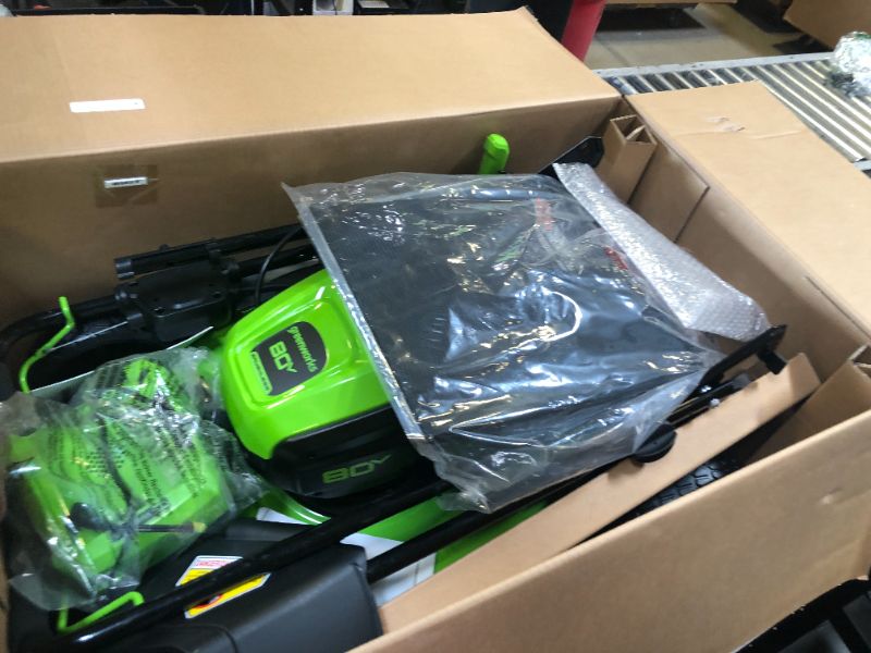 Photo 1 of Greenworks 80V 21" Brushless Cordless (Push) Lawn Mower (75+ Compatible Tools), 4.0Ah Battery and 60 Minute Rapid Charger Included
