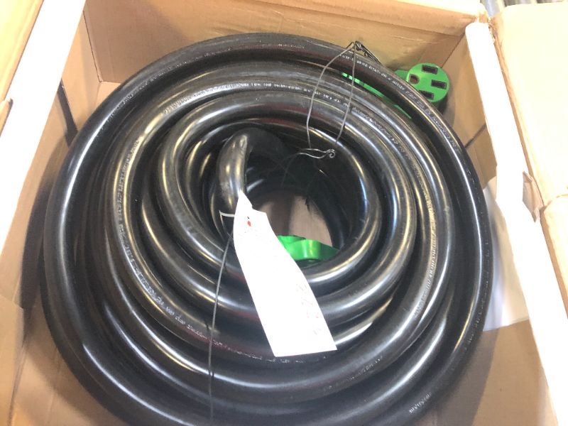 Photo 1 of RVGUARD 50 Amp 100 Foot RV/EV Extension Cord, NEMA 14-50P/R Heavy Duty Extension Cord with LED Power Indicator and Cord Organizer, Green, ETL Listed