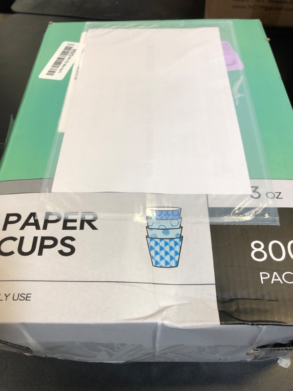 Photo 1 of [800Pack] 3 oz Paper Cups, Small Mouthwash Cups, Disposable Bathroom Cups, Paper Cups for Party, Picnic, BBQ, Travel, and Event, Assorted designs