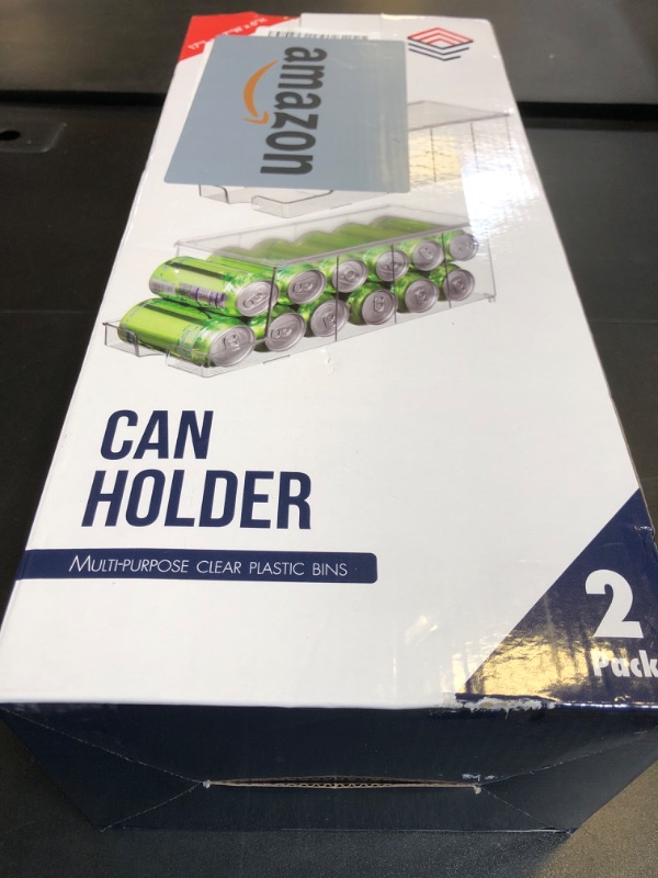 Photo 1 of ClearSpace Soda Can Organizer & Soda Can Dispenser for Refrigerator - Fridge Organizer & Stackable Drink Organizer for Fridge, Can Organizer for Refrigerator - Holds 12 Cans Each, BPA Free - 2 Pack