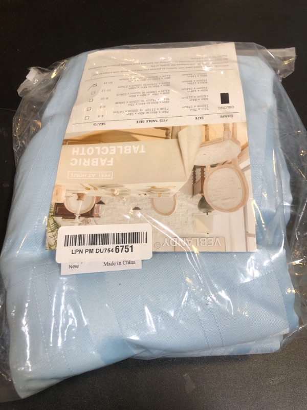 Photo 1 of Veblandy Rectangle Tablecloth Linen Textured Waterproof & Stain Resistant Table Cloth Wrinkle Free Decorative Fabric Farmhouse Table Cover for Dining/Party/Buffet/Wedding, 60 x 144 Inch, Sage Green