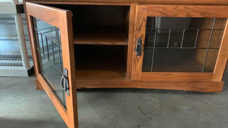 Photo 1 of TELEVISION STAND WITH GLASS 44” X 25” H 23”
