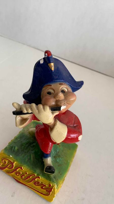 Photo 1 of VINTAGE PFEIFFER’S BEER CHALKWARE STATUE 8”