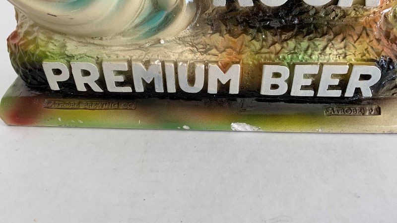 Photo 1 of ROLLING ROCK PREMIUM BEER ADVERTISEMENT STATUE 11”