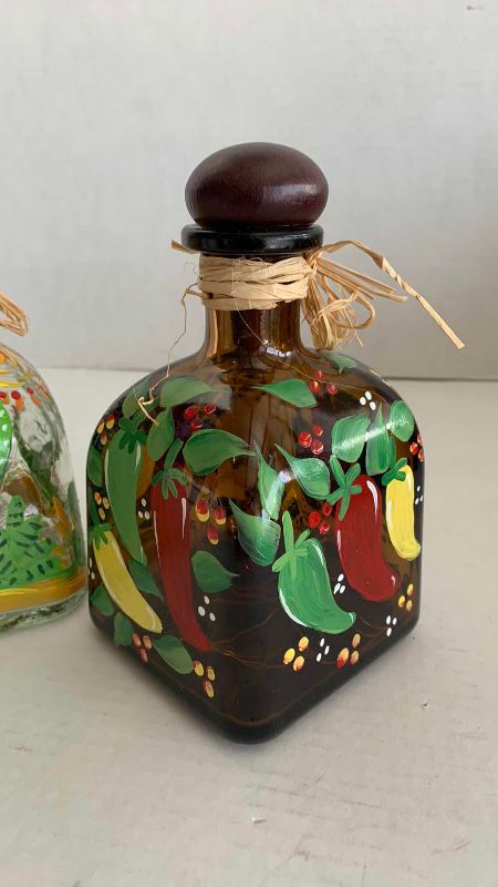 Photo 1 of 2 HAND PAINTED PATRON BOTTLES