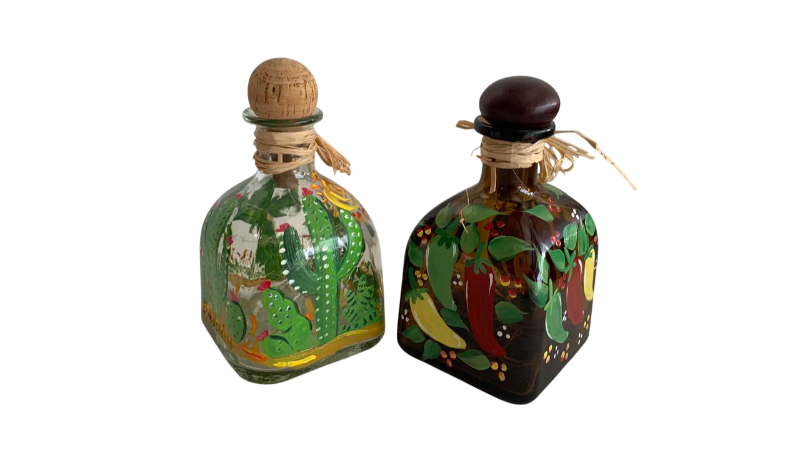 Photo 1 of 2 HAND PAINTED PATRON BOTTLES