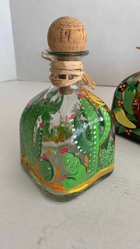 Photo 1 of 2 HAND PAINTED PATRON BOTTLES