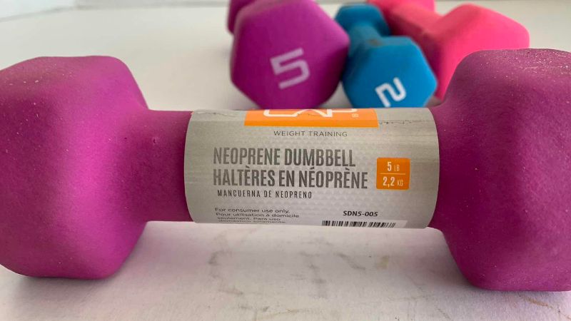 Photo 1 of 5,3, AND 2 POUND DUMBBELLS