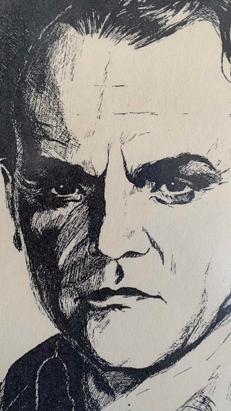 Photo 1 of JAMES CAGNEY SIGNED SKETCH 9” X 12”