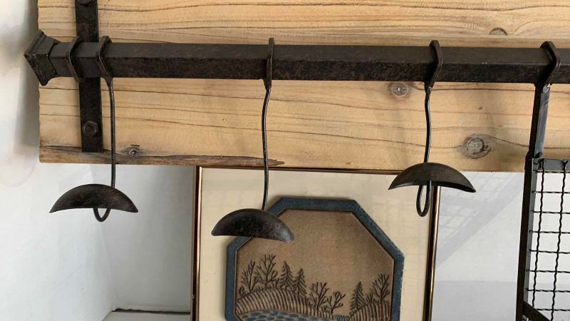 Photo 1 of COAT RACK WITH BASKET AND ARTWORK