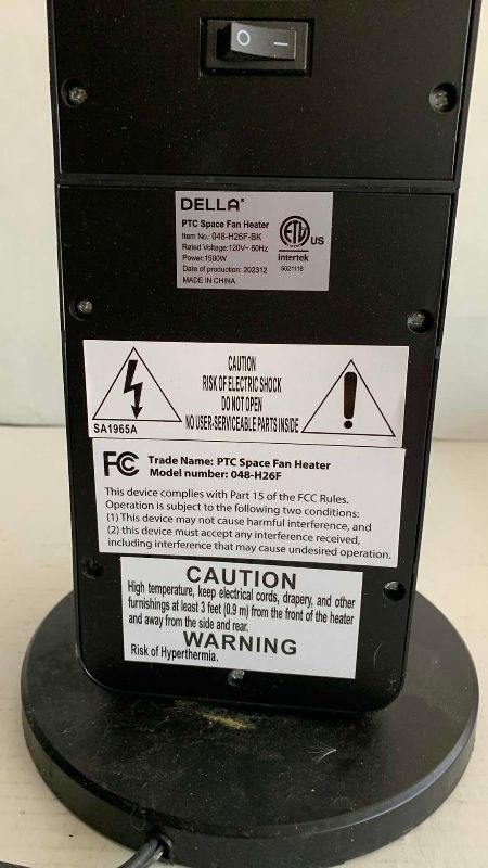 Photo 1 of DELLA SPACE FAN HEATER