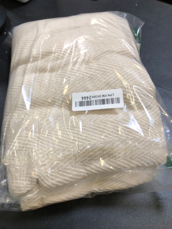 Photo 1 of Americanflat 50x60 Throw Blanket - Soft and Breathable Cotton Throw Blanket for Couch, Bed, Chair - Decorative Blankets Perfect for Home, Office, or Outdoor Use - Cream and Beige Diamond Design