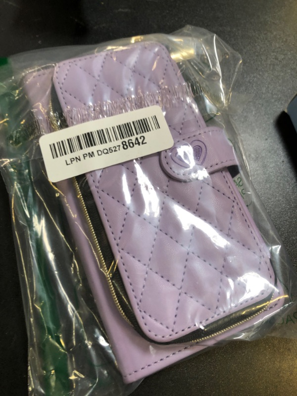 Photo 1 of Furiet Argyle Wallet Case for Samsung Galaxy S24 Plus/S25 Plus S24+ S25+ 5G Wrist Strap Shoulder Strap, Card Slots Zipper Purse Stand Phone Cover for S24Plus 24S + S 24 24+ S25Plus 25S 25+ Purple