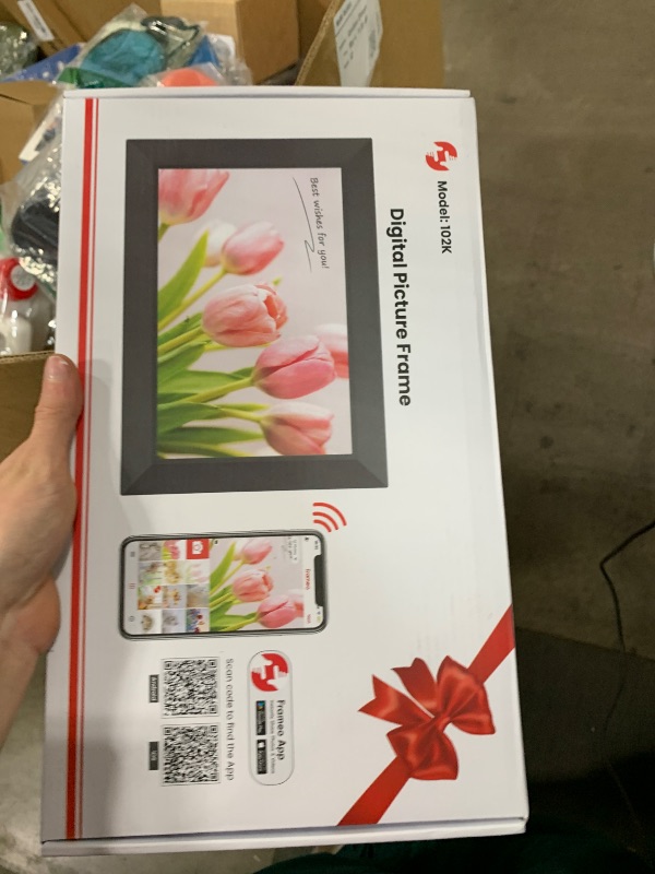 Photo 1 of Frameo 10.1 Inch WiFi Digital Picture Frame, 1280x800 HD IPS Touch Screen Photo Frame Electronic, 32GB Memory, Auto-Rotate, Wall Mountable, Share Photos/Videos Instantly via Frameo App from Anywhere
