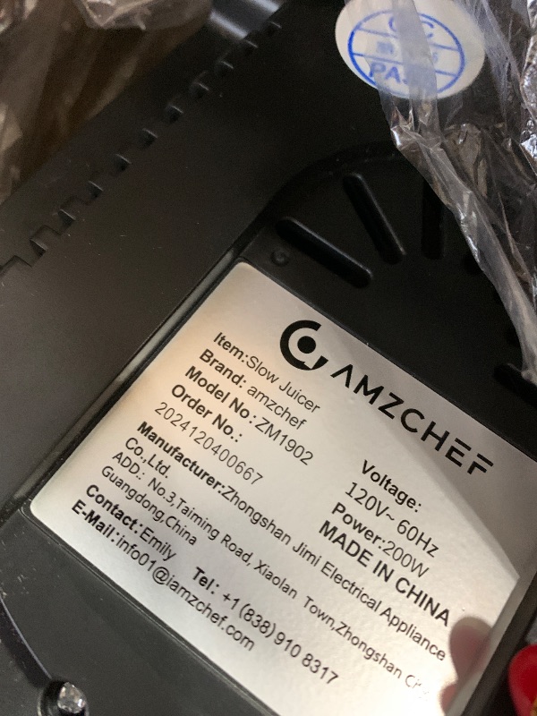 Photo 1 of AMZCHEF Cold Press Juicer, Juicers Machines - 5.2" Large Feed Chute for Whole Fruits & Vegetables, Stainless Steel Slow Masticating Juice Easy to Clean, Large Auger, Triple Strainers, Silver