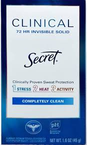 Photo 1 of Secret Clinical Strength Antiperspirant Deodorant for Women, Free & Sensitive, 3X Stress Protection, 72hr Sweat & Odor Protection, PH Balancing Minerals, Invisible Solid, Unscented, 1.6 oz 