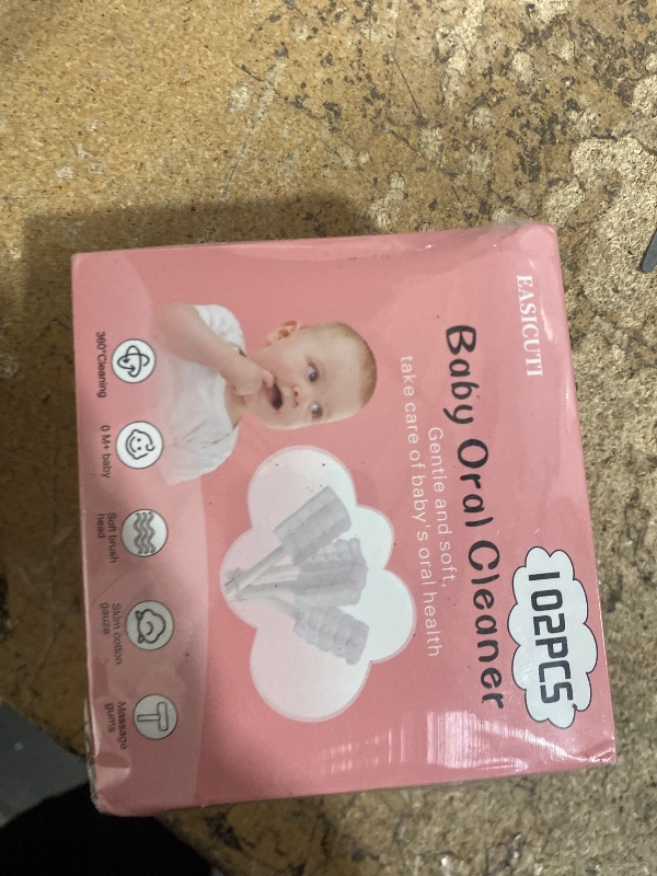 Photo 1 of 102PCS Baby Tongue Cleaner,Baby Oral Cleaner Newborn Baby Toothbrush,Disposable Infant Toothbrush Clean Baby Mouth,Gauze Gum Cleaner Stick Dental Care for 0-36 Month Baby+1 Finger Toothbrush with Case
