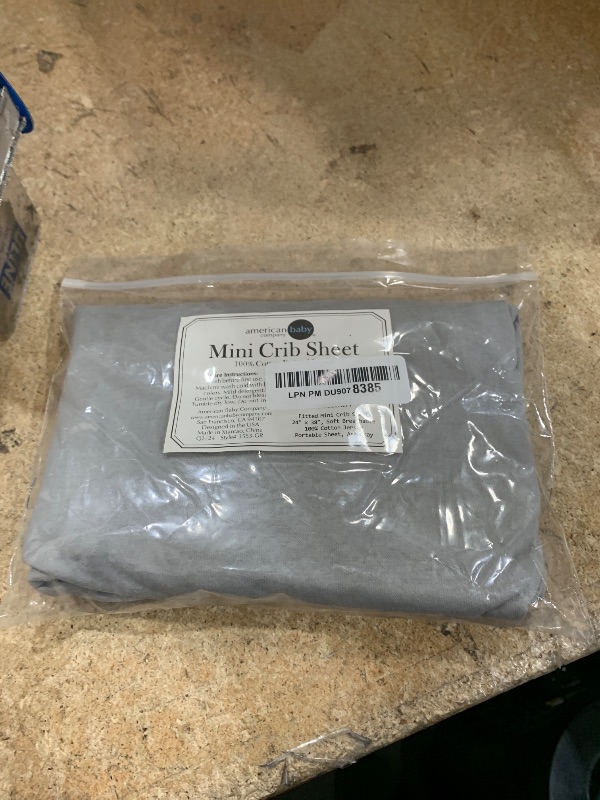 Photo 1 of American Baby Company Fitted Mini Crib Sheet 24" x 38", Soft Breathable Neutral 100% Cotton Jersey Portable Sheet, Ash Gray, for Boys and Girls, Fits Most Pack N Play and Mini Crib Mattresses