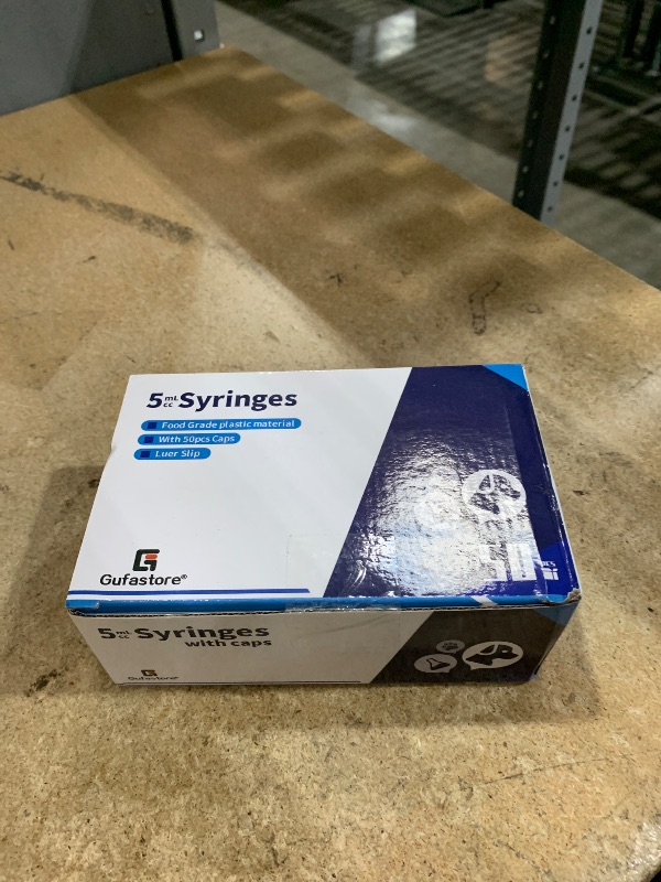 Photo 1 of 50 Pack 5ml Plastic Syringes with Caps for Science Labs, Liquid Measuring, Watering, Refilling, Oral,Pet