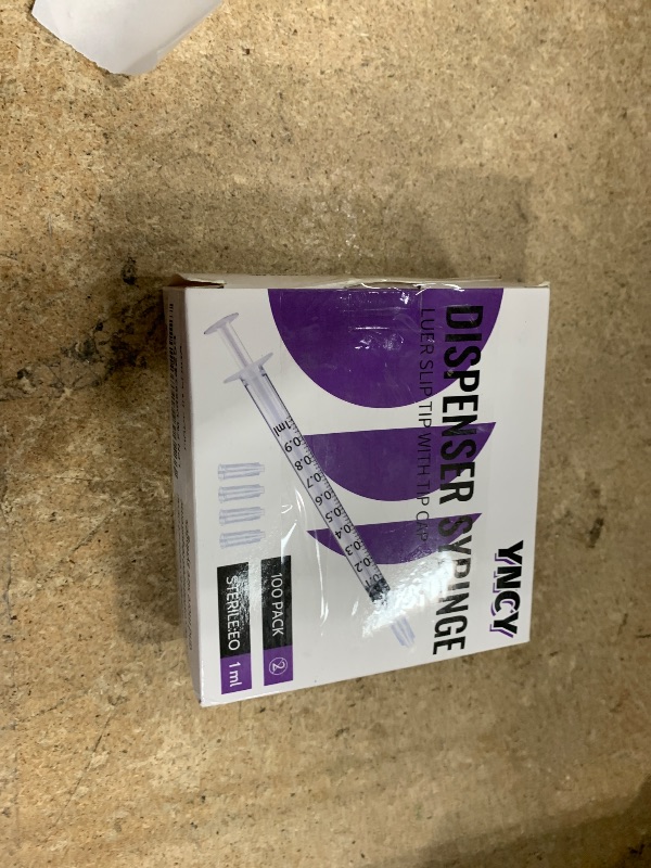 Photo 1 of 1ml Sryinge with Cap, Luer Slip Tip, Whole Pack Bulk Sterile Sealed, No Needle (100 pcs, 1ML)