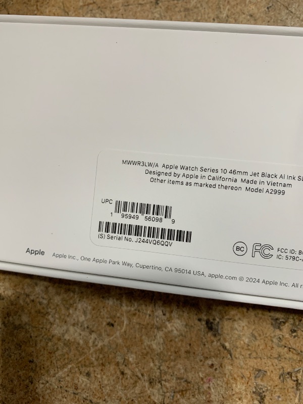 Photo 1 of ***FACTORY SEALED*** Apple Watch Series 10 [GPS 46mm case] Smartwatch with Jet Black Aluminium Case with Ink Sport Loop. Fitness Tracker, ECG App, Always-On Retina Display, Carbon Neutral