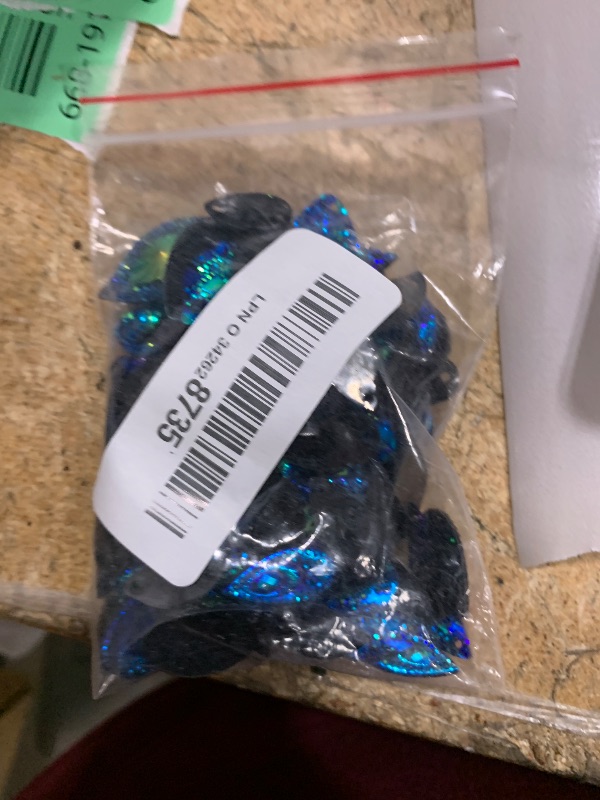 Photo 1 of 110pcs Special Effect Blue AB Sew on Rhinestones Flatback Sewing for Crafts Clothes Dress Garments Decorations