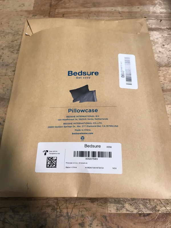 Photo 1 of Bedsure Satin Pillowcase 2 Pack Similar to Silk Pillow Cases Standard Size, Pillow Case for Sleeping Women with Envelope Closure, Gifts for Women Men, Dark Grey, 20x26 Inches