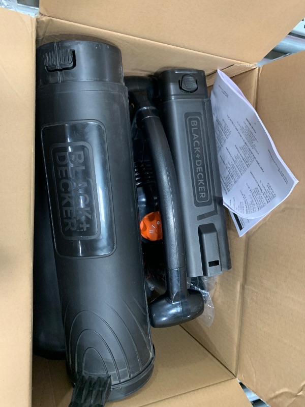 Photo 1 of BLACK+DECKER 3-in-1 Electric Leaf Blower, Leaf Vacuum, Mulcher, 12-Amp (BV3100)