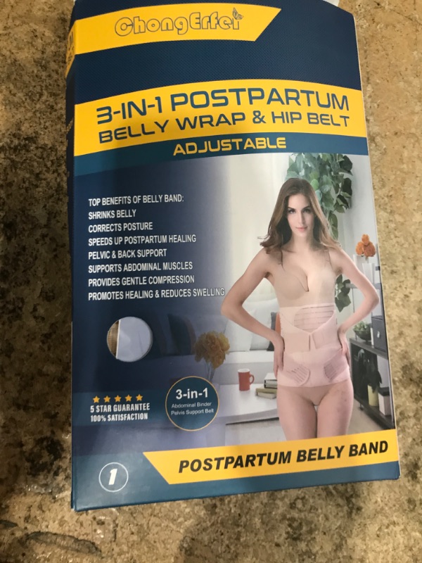 Photo 1 of ChongErfei 3 in 1 Postpartum Support - Recovery Belly/waist/pelvis Belt Shapewear Slimming Girdle, Beige, L/One Size For Posture Correction