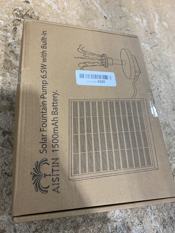 Photo 1 of AISITIN 6.5W Solar Fountain Pump, Built-in 1500mAh Battery, 6 Nozzles, Multi-application, Automatic Power-off Protection