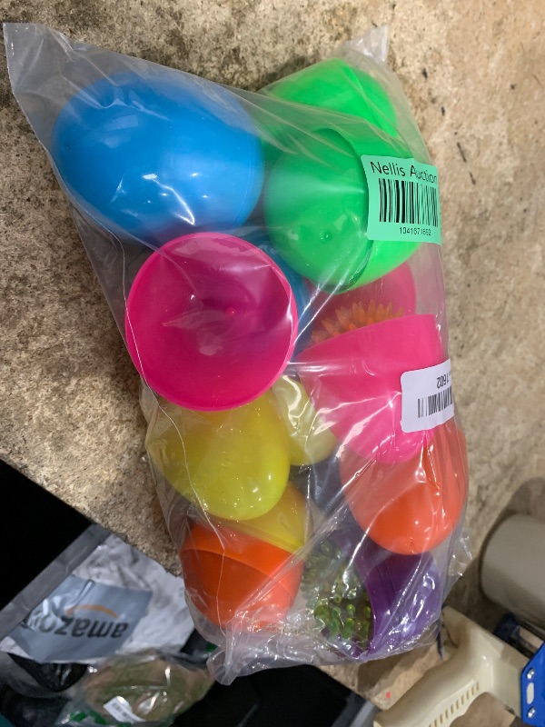 Photo 1 of 12 Pack 3.5" Large Easter Eggs Prefilled with Light Up Stress Balls for Kids, Easter Basket Essential Stuffers LED Flashing Spiky Fidget Stress Relief Sensory Toys Eggs Fillers Eggs Hunt Party Favors
