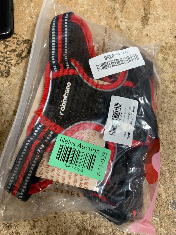 Photo 1 of rabbitgoo Dog Harness No Pull with 2 Leash Clips, Adjustable Soft Padded, Reflective Oxford No Choke Pet Vest with Easy Control Handle for Medium Sized Dogs, Black & Red, M