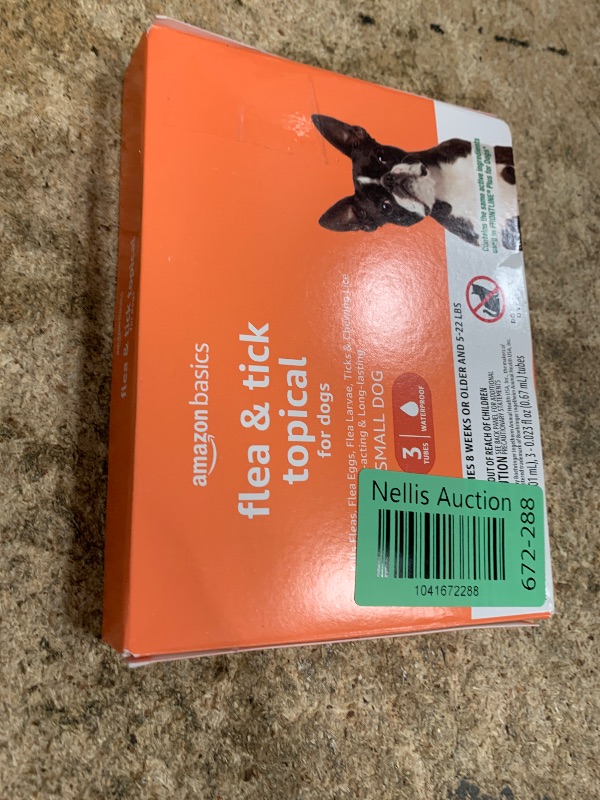 Photo 1 of Amazon Basics Flea and Tick Topical Treatment for Small Dogs (5-22 pounds), 3 Count (Previously Solimo)