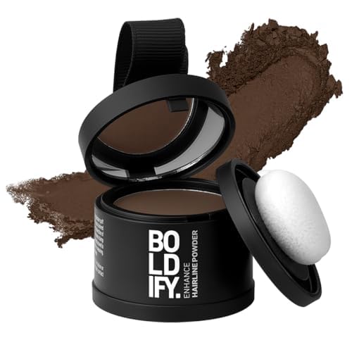 Photo 1 of  Hairline Powder - Root Touch Up Hair Color for Gray Coverage - Bald Spot Concealing Hair Powder for Women & Men - 48-Hour Stain-Proof - Medium Brown
