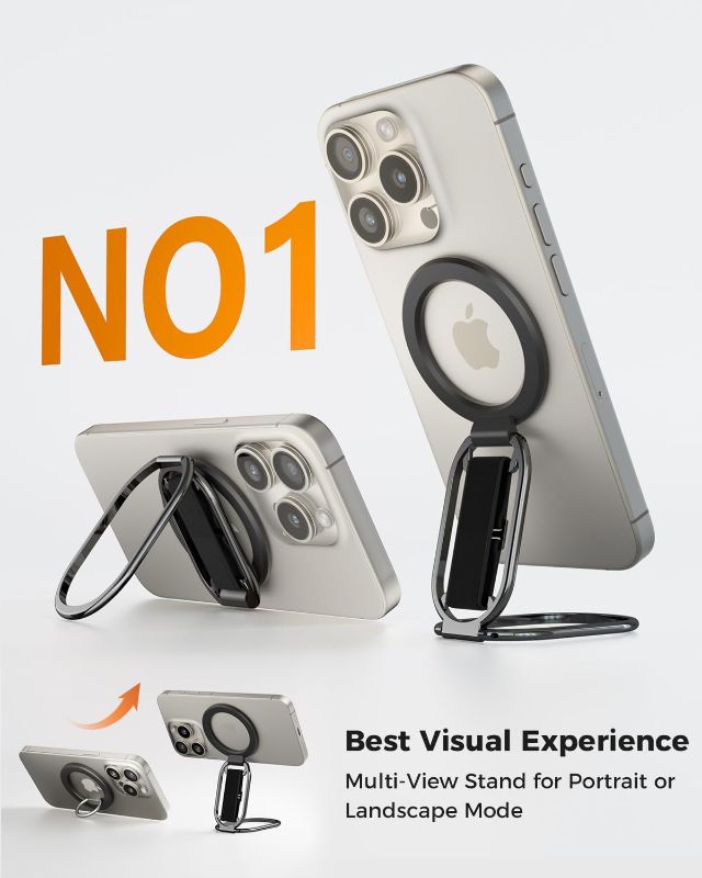 Photo 1 of [2025 Newest] SUPERONE for MagSafe Phone Grip for MagSafe Kickstand Compatible with MagSafe Finger Loop, 4-in-1 Phone Ring Holder Strap for MagSafe iPhone 16/15/14/13/12 Series
