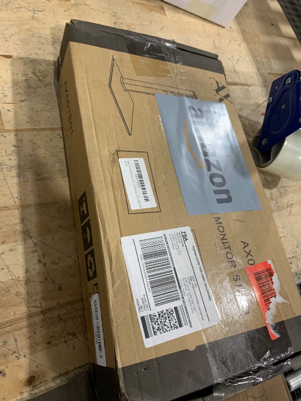 Photo 1 of Single Monitor Desk Stand Free-Standing Desk Mount Arm Riser for 13 inch to 32 inch Screen Freestanding VESA Mount Base, Adjustable Height, Tilt, Swivel, Rotation, Black AX05TB01