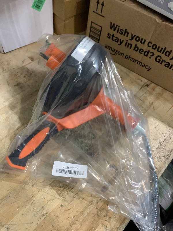 Photo 1 of Drain Auger, Clog Remover with Drill Adapter, 25 Feet Flexible Plumbing Snake Use Manually or Powered for Kitchen,Bathrom and Shower Sink, Comes with Gloves (orange)