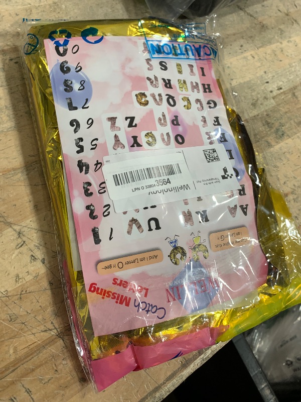 Photo 1 of [52 PCS] 16" Foil Gold Letter Balloons 2 Sets of A-Z, Mylar Aluminum Hanging Alphabet for Graduation New Year eve Birthday Party Decorations