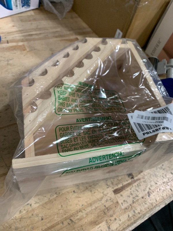 Photo 1 of DoubleFill Cedar Dove Nesting Box Dove Bird House Nesting Box Outdoor Wood Doves House Triangular Opening Bird Box for Doves Nesting and Roosting Platform Garden Decoration