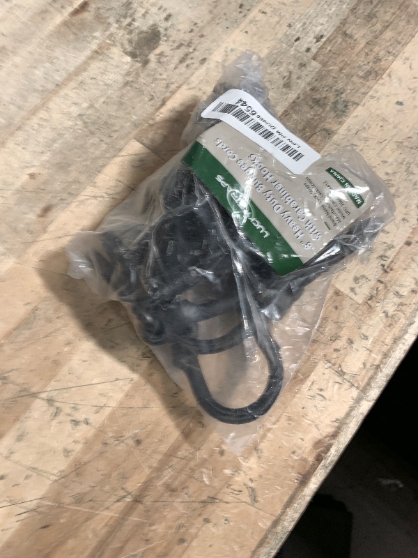 Photo 1 of 8 Inch Short Small Carabiner Bungee Cord with 190 Lbs Max Break Strength, 8 Pcs Black Mini UV Resistant Bungee Straps with Upgraded Carabiner Hooks, Great for Cargo, Bike, Kayak Boat, Luggage, etc