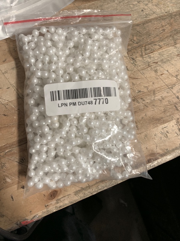 Photo 1 of 12 Pack Fake Pearl Necklace Costume Jewelry Long Faux Pearl Necklace Party Favors White Plastic Flapper Bead Strand for Kids Girls Women 1920s Wedding Bridal Shower Tea Birthday Decorations