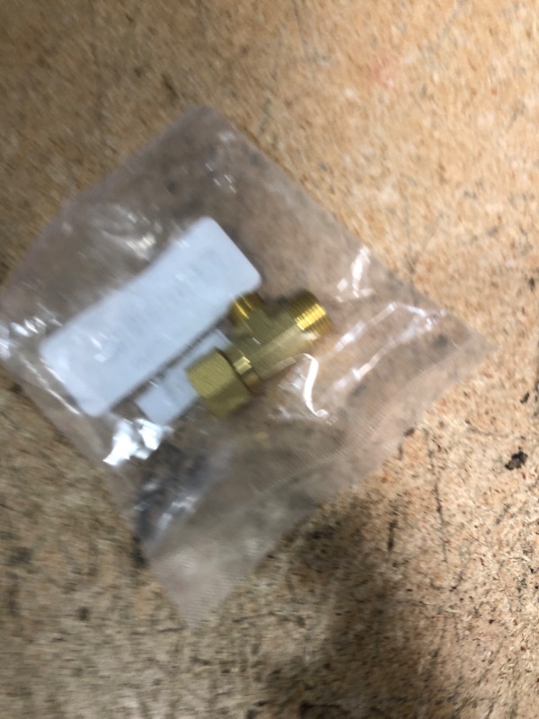 Photo 1 of Brass Water Line Adapter Splitter for Refrigerator, Ice Maker Fridge Supply Line Tee Valve with 1/4 Compression Fitting(1/4"-3/8"-3/8", 1 PCS)