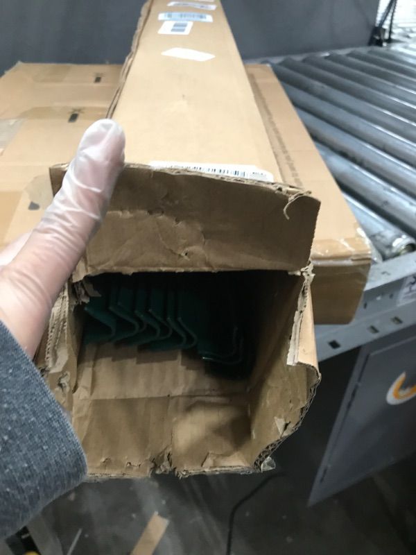Photo 1 of 10 Pack Garden Fence Post, 3 Feet Heavy Duty Metal U-Post for Wire Fence, No Dig Garden Fence Stakes for Temporary Fencing, Electric Fence Wire, Corner Anchor, and More-Green