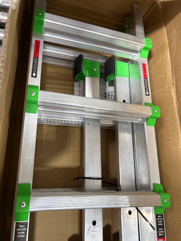 Photo 1 of WDOT Ladder, Extension Ladders for Home Stairs 14 Ft, 4 Step Multi Position A Frame Ladder with Stabilizer Bar, Compact Folding, 330 lbs Telescopic Aluminum Adjustable Ladders, Escaleras para Casa