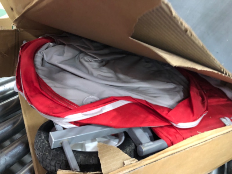 Photo 1 of (PARTS) (PARTIAL SET) Radio Flyer 3 in 1 EZ Fold Stroller Wagon with Canopy and Adjustable Handle, Red
