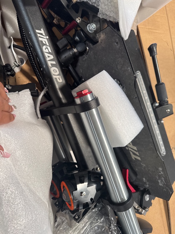 Photo 1 of **PARTS ONLY, NON-FUNCTIONAL, MISSING PIECES**/ NO CORD* 
Electric Kick Scooter High Power Dual Drive 5600W Motor Top Speed 70KM/H, 60V27AH Lithium Battery Long Range 60-70KM, 11" Vacuum Off-Road Tire, Adult Electric Scooter with Foldable Seat Removable