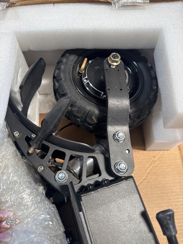 Photo 1 of **PARTS ONLY, NON-FUNCTIONAL, MISSING PIECES**/ NO CORD* 
Electric Kick Scooter High Power Dual Drive 5600W Motor Top Speed 70KM/H, 60V27AH Lithium Battery Long Range 60-70KM, 11" Vacuum Off-Road Tire, Adult Electric Scooter with Foldable Seat Removable