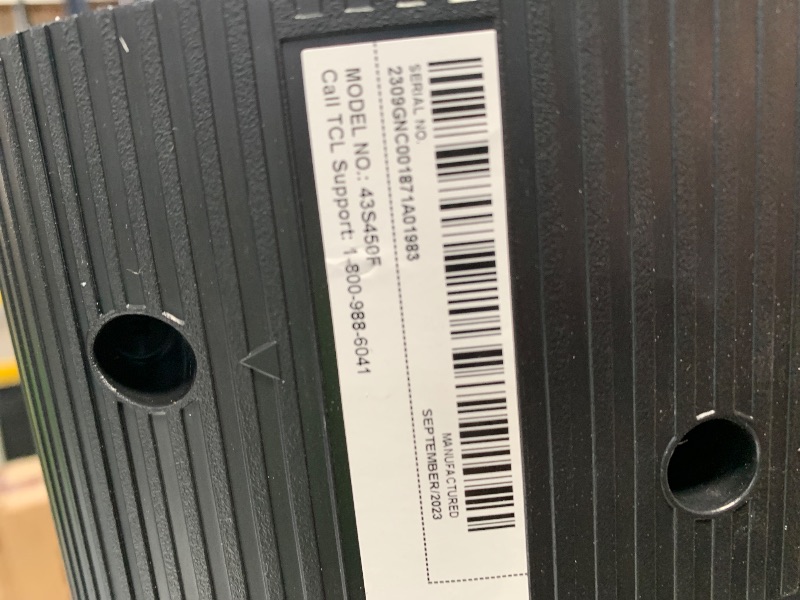 Photo 1 of **************SCREEN DESTROYED, NON-FUNCTIONAL, FINAL SALE*****************

TCL 43-Inch Class S4 4K LED Smart TV with Roku TV (43S450R, 2023 Model), Dolby Vision, HDR, Dolby Atmos, Works with Alexa, Google Assistant and Apple HomeKit Compatibility, Strea
