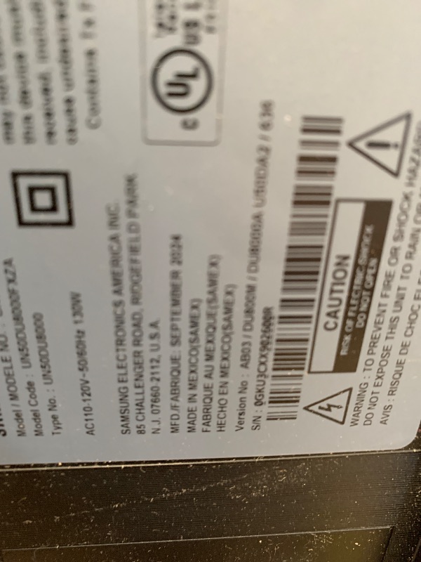 Photo 1 of *****************HEAVY DAMAGE, NON-FUNTIONAL, FINAL SALE*************************

SAMSUNG 50-Inch Class 4K Crystal UHD DU8000 Series HDR Smart TV w/Object Tracking Sound Lite, Motion Xcelerator, Ultra Slim Design, Gaming Hub, Alexa Built-in (UN50DU8000, 